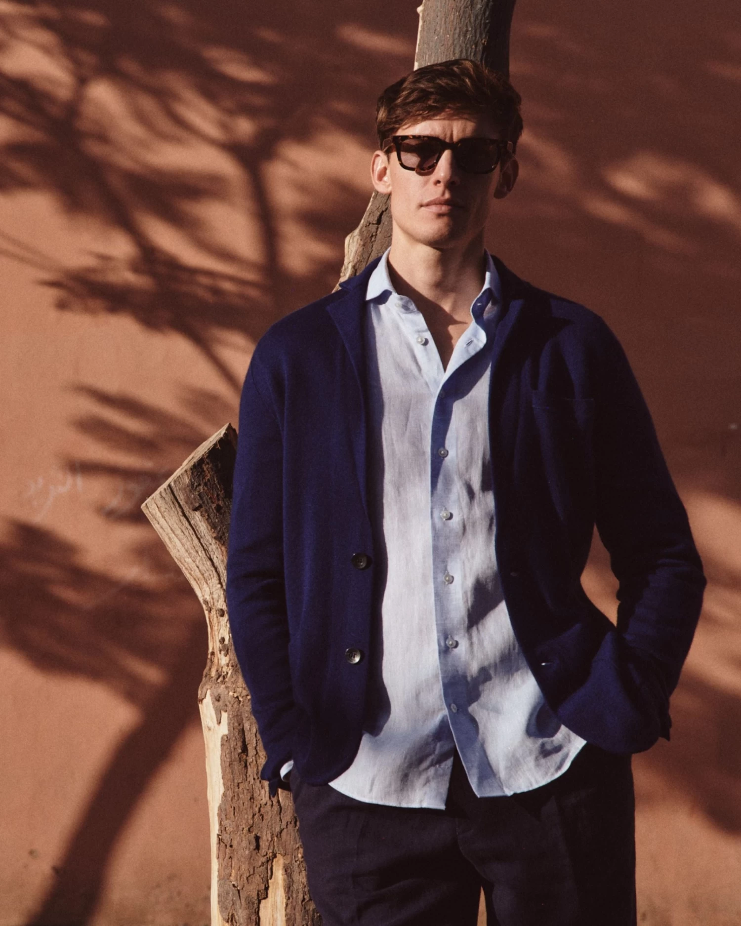 Men's Cannes Linen Shirt Blue 8 Men's Cannes Linen Shirt Blue - Image 6