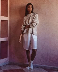 Women's Multi Stitch Jumper Beige Brown 16 Women's Multi Stitch Jumper Beige Brown -Cozy Fashion Shop 2311 AS NPEAL 13 1084