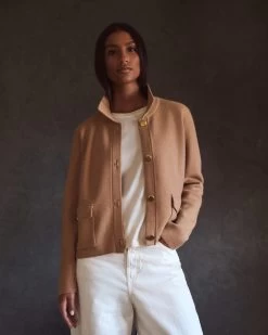 Women's Collared Milano Cashmere Jacket Sahara Brown 13 Women's Collared Milano Cashmere Jacket Sahara Brown -Cozy Fashion Shop 2311 AS NPEAL 22 1495