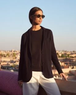 Women's Superfine Cashmere Silk Blazer Navy Blue -Cozy Fashion Shop 2311 AS NPEAL 25 1640 ca07bb86 8040 4cd3 bd8a d1fdbdf0df13