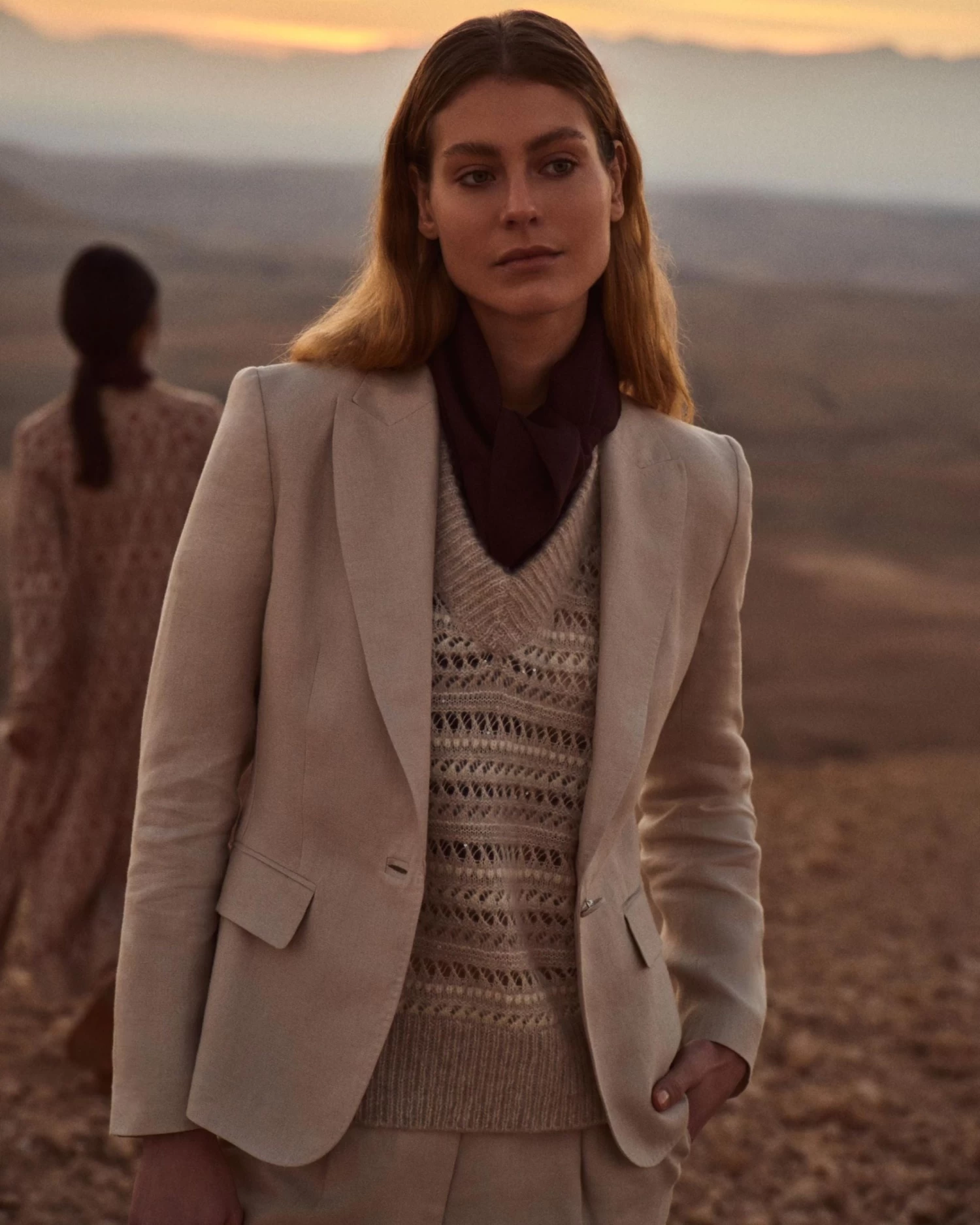 Women's Chloe Linen Jacket Oat Brown 9 Women's Chloe Linen Jacket Oat Brown - Image 7