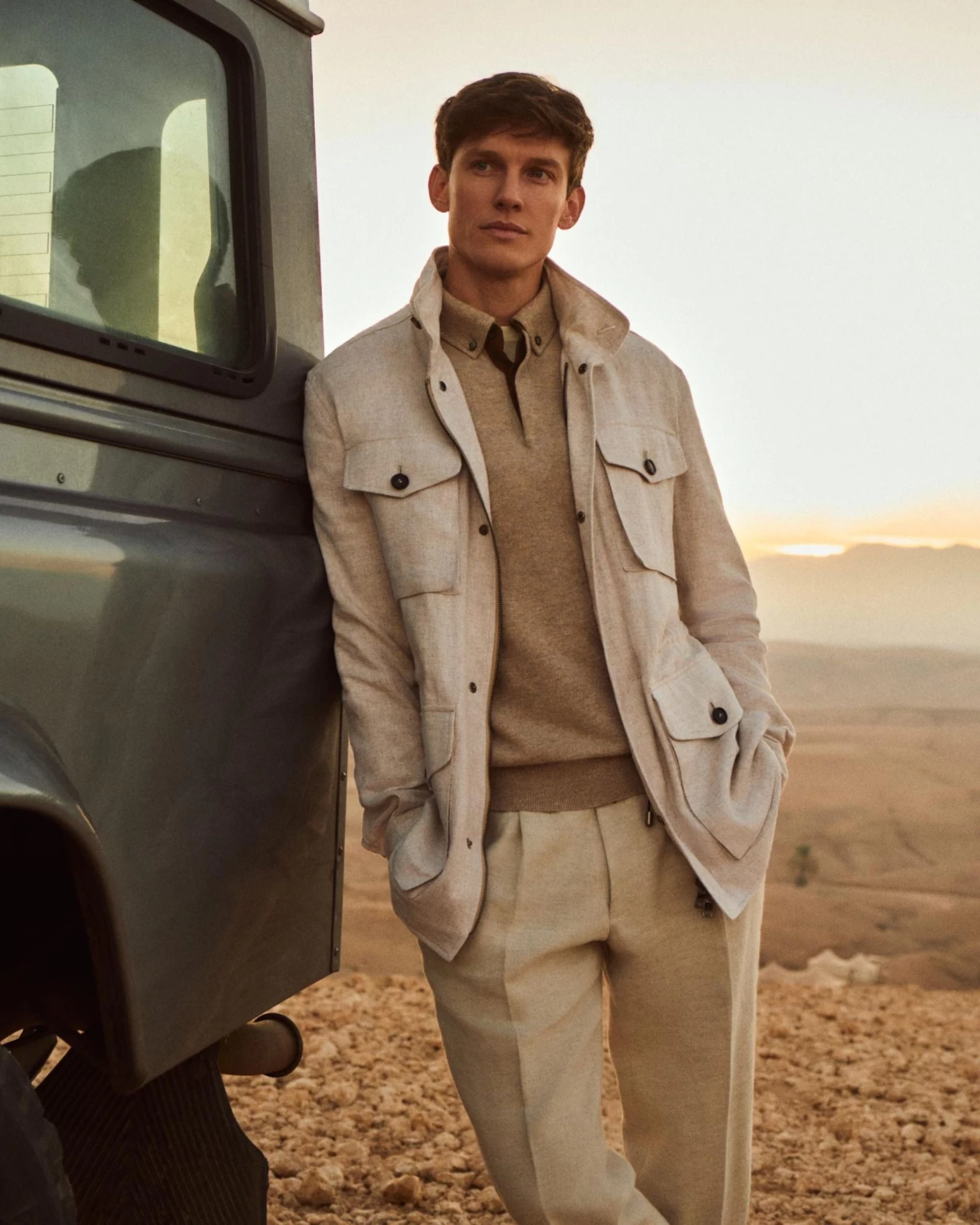 Men's Hampton Linen Jacket Beige Brown 8 Men's Hampton Linen Jacket Beige Brown - Image 6