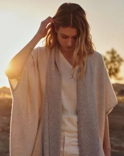 Women's Rib Cashmere Cardigan Pebble Grey -Cozy Fashion Shop 2311 AS NPEAL 56 3404