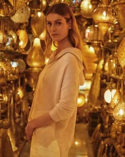 Women's Maya Metal Trim Cashmere Hoodie Quartz Pink -Cozy Fashion Shop 2311 AS NPEAL 67 4228