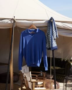 Men's Padstow Cotton Cashmere Polo Shirt Denim Blue 13 Men's Padstow Cotton Cashmere Polo Shirt Denim Blue -Cozy Fashion Shop 35 2311 AS NPEAL 43 2677