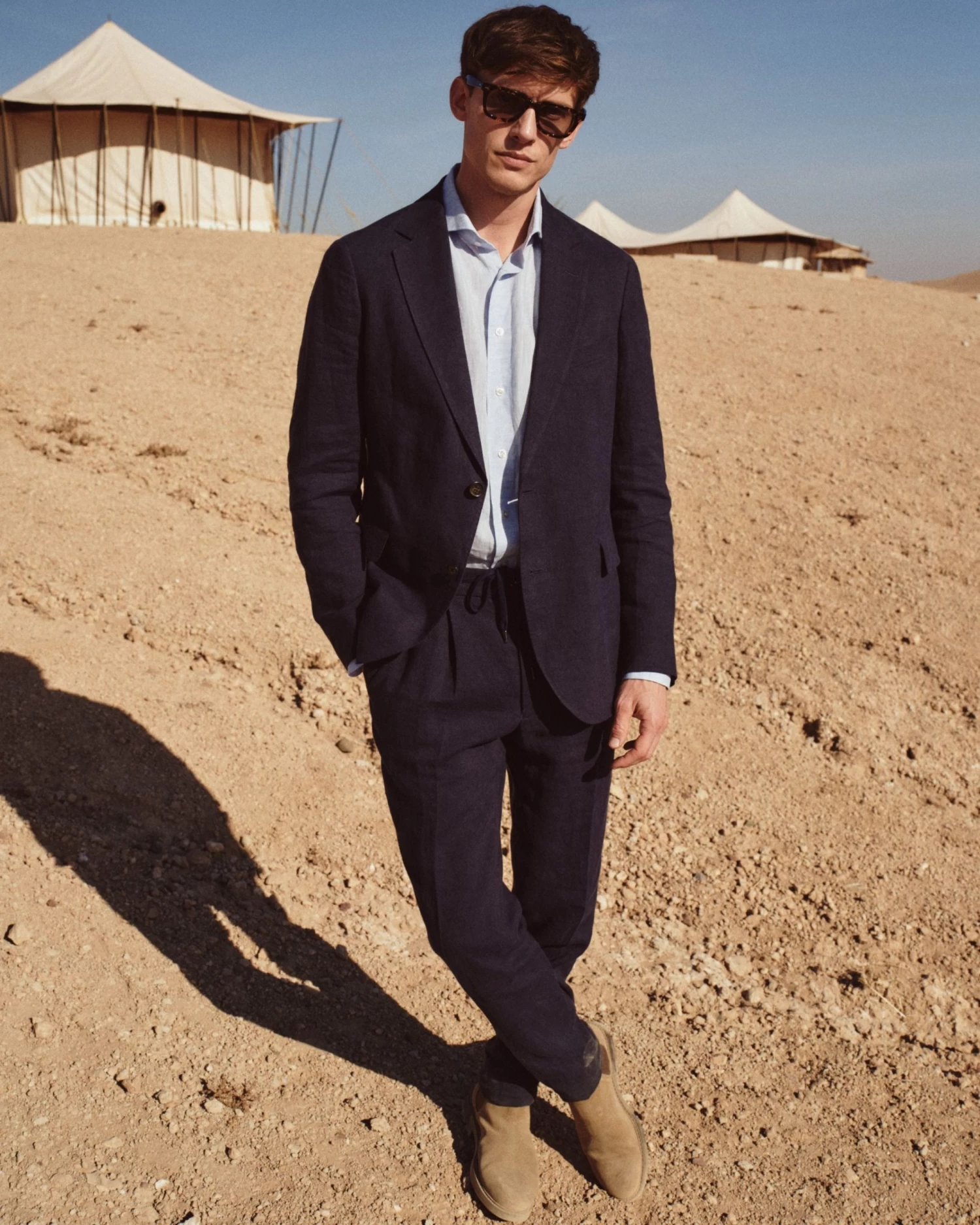 Men's Cannes Linen Shirt Blue 9 Men's Cannes Linen Shirt Blue - Image 7