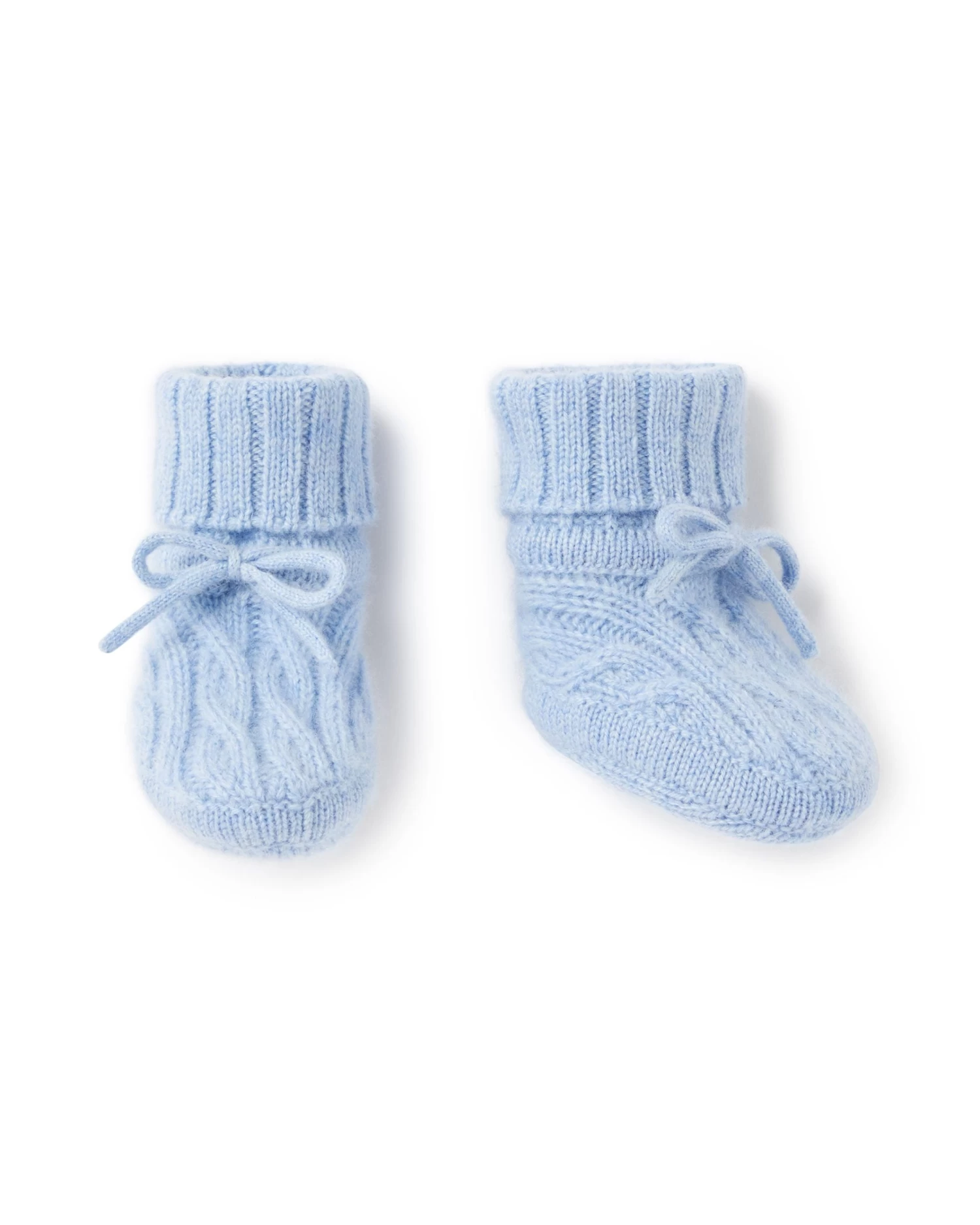 Cable Cashmere Booties Cornflower Blue 3 Cable Cashmere Booties Cornflower Blue