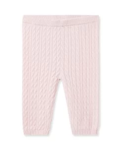 Cable Cashmere Leggings Pale Pink