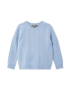 Cable Cashmere Jumper Cornflower Blue
