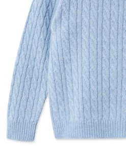 Cable Cashmere Jumper Cornflower Blue -Cozy Fashion Shop AW21 NPC000033B C31 4