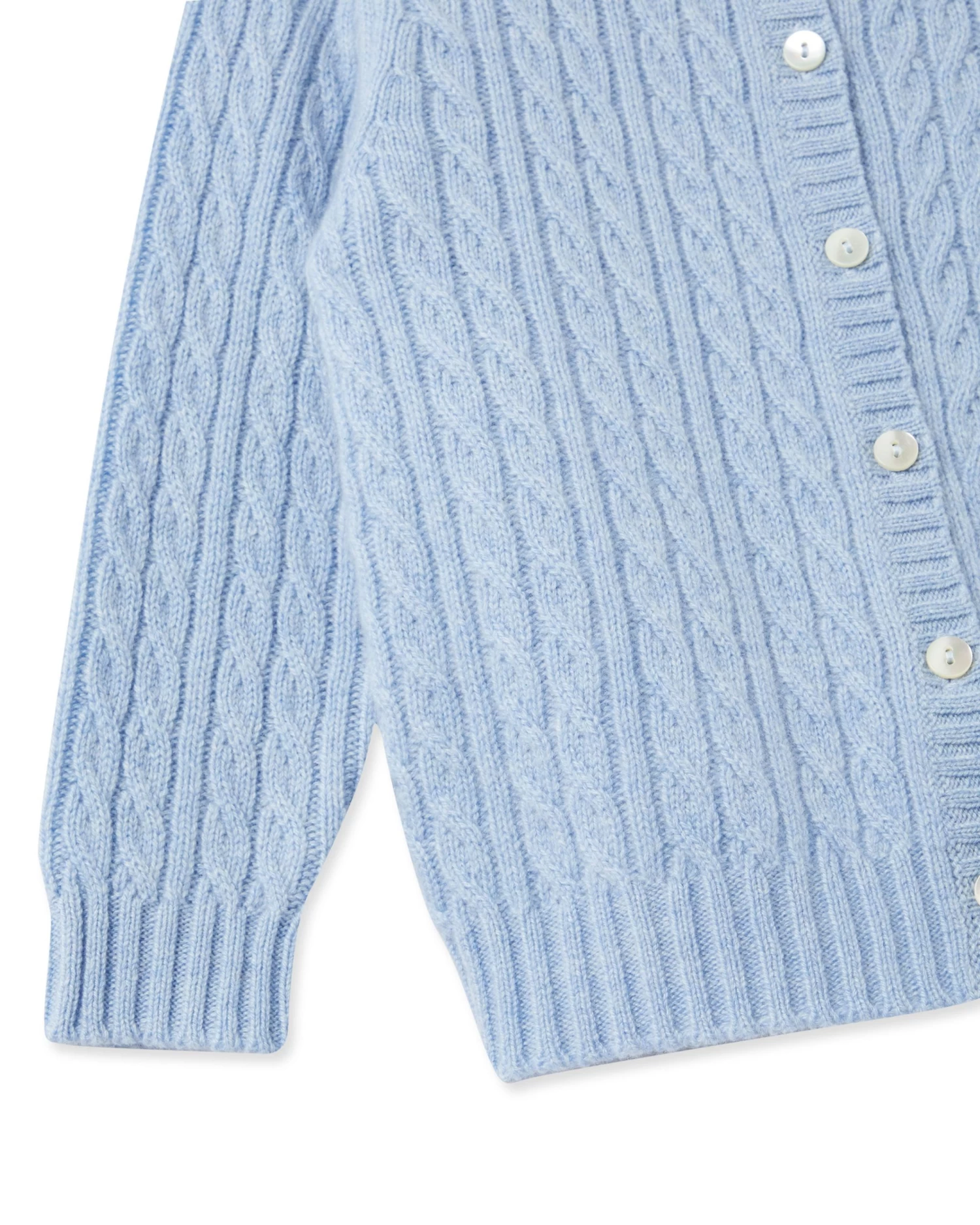 Cashmere Cable Cardigan Cornflower Blue 6 Cashmere Cable Cardigan Cornflower Blue - Image 4