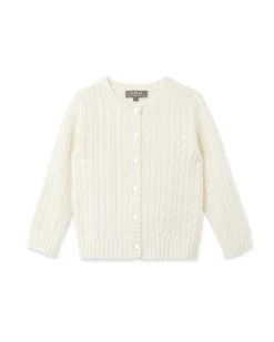 Cashmere Cable Cardigan New Ivory White