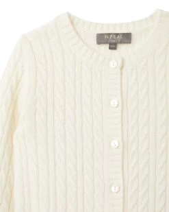 Cashmere Cable Cardigan New Ivory White -Cozy Fashion Shop AW21 NPC000034B N68 3