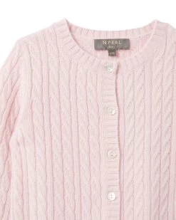 Cashmere Cable Cardigan Pale Pink 10 Cashmere Cable Cardigan Pale Pink -Cozy Fashion Shop AW21 NPC000034B P33 3