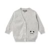 Panda Pocket Cashmere Cardigan Fumo Grey 1 Panda Pocket Cashmere Cardigan Fumo Grey -Cozy Fashion Shop AW21 NPC000044 FNI 1