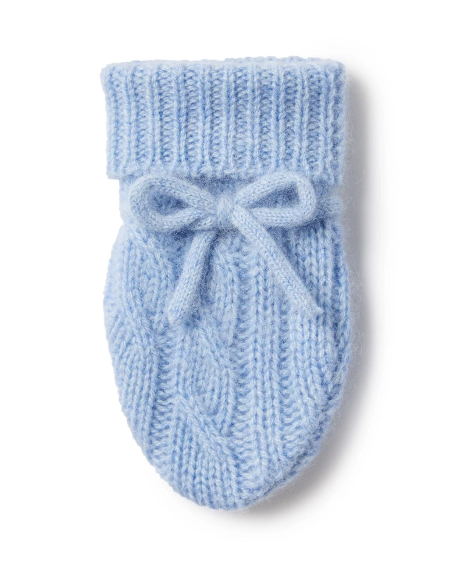 Cable Cashmere Mittens Cornflower Blue 4 Cable Cashmere Mittens Cornflower Blue - Image 2