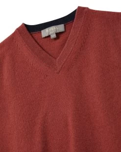 Boys Cashmere Slipover Brick Red -Cozy Fashion Shop AW21 NPC000112R B52 3