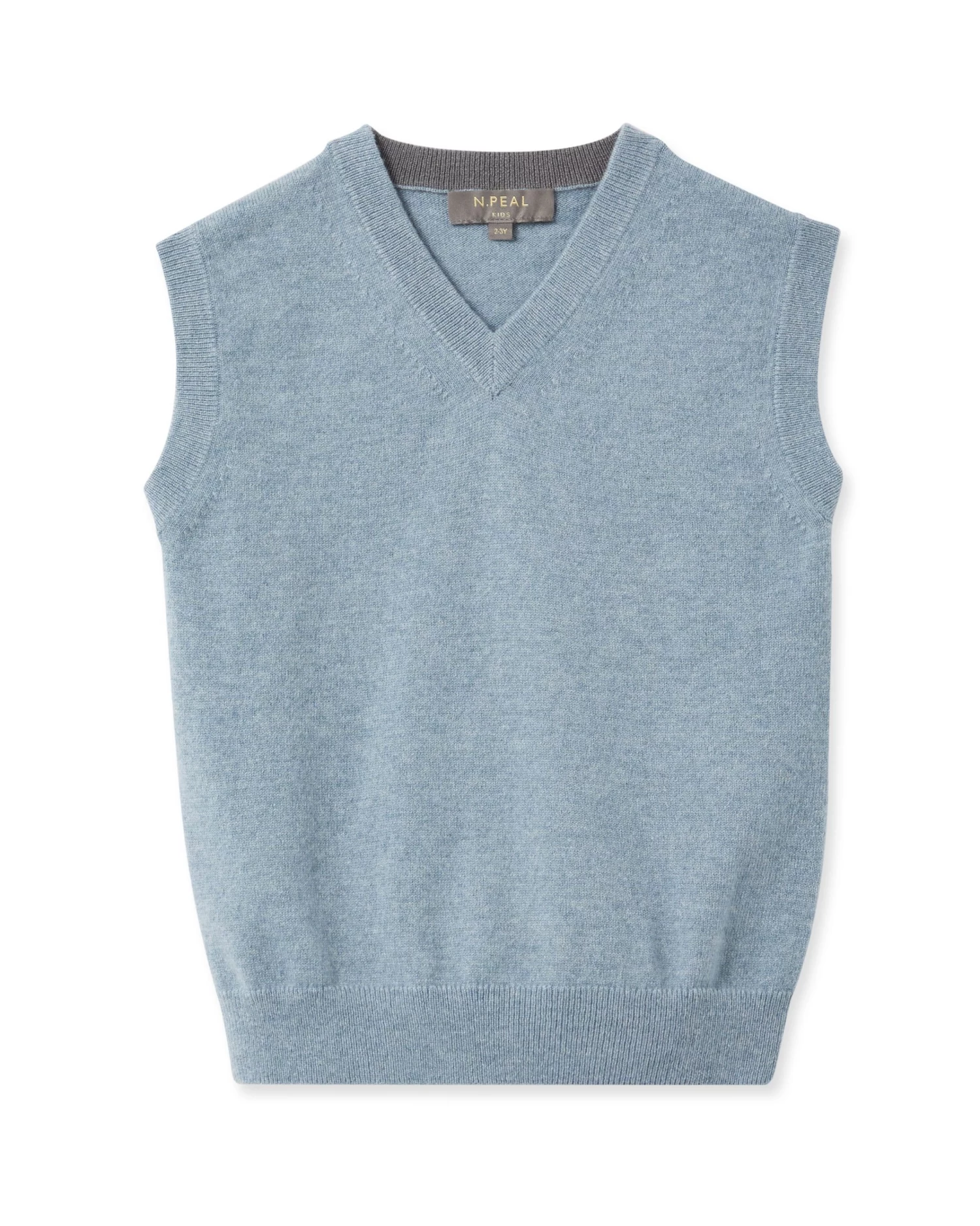Boys Cashmere Slipover Heather Blue 3 Boys Cashmere Slipover Heather Blue