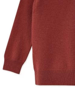 Boys Round Neck Cashmere Jumper Brick Red -Cozy Fashion Shop AW21 NPC000132R B52 4