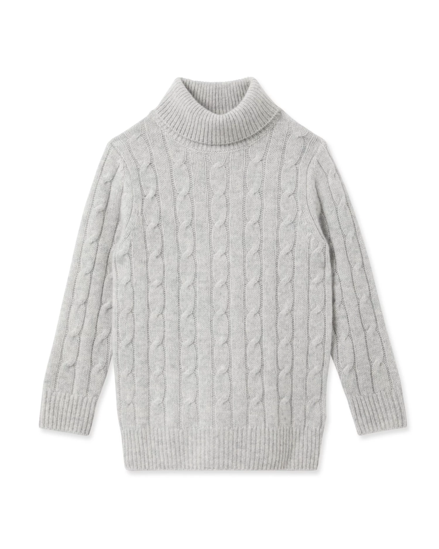 Boys Cable Roll Neck Cashmere Jumper Fumo Grey 3 Boys Cable Roll Neck Cashmere Jumper Fumo Grey