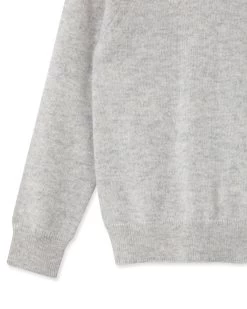 Girls Round Neck Cashmere Jumper Fumo Grey -Cozy Fashion Shop AW21 NPC000928B FNI 4