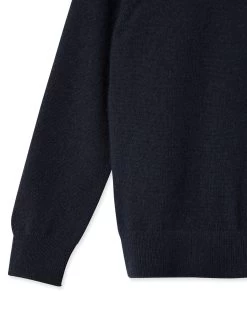 Girls Round Neck Cashmere Jumper Navy Blue -Cozy Fashion Shop AW21 NPC000928B N69 4