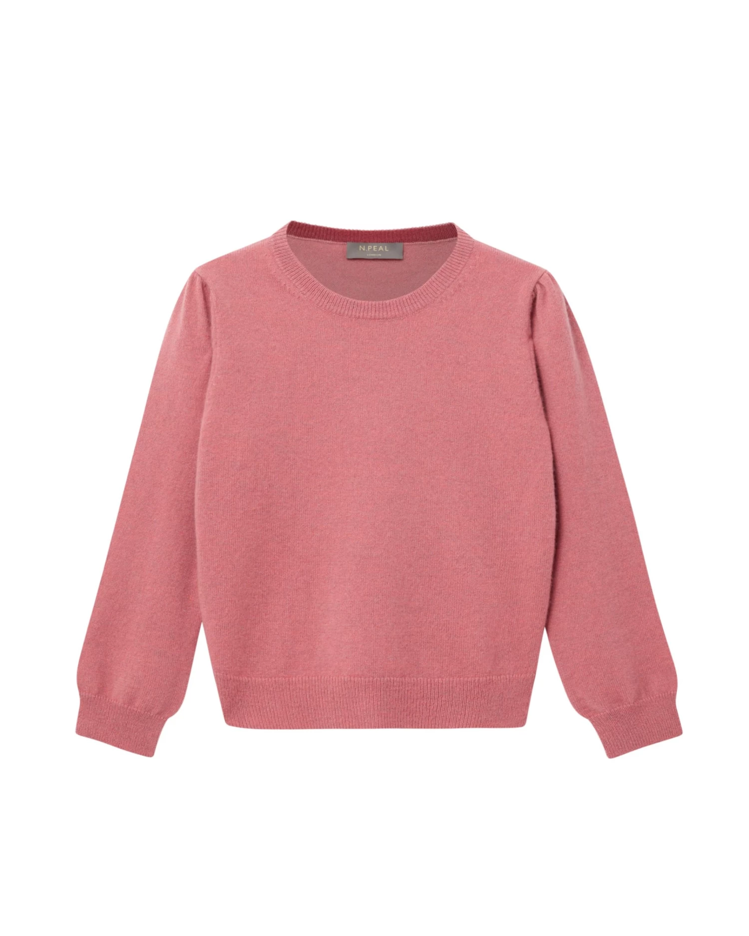 Girls Round Neck Cashmere Jumper Heather Pink 3 Girls Round Neck Cashmere Jumper Heather Pink