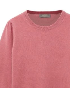 Girls Round Neck Cashmere Jumper Heather Pink 8 Girls Round Neck Cashmere Jumper Heather Pink -Cozy Fashion Shop AW21 NPC000928B PINK 3