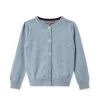 Girls Round Neck Cashmere Cardigan Heather Blue -Cozy Fashion Shop AW21 NPC001802B H18 1