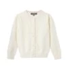 Girls Round Neck Cashmere Cardigan New Ivory White -Cozy Fashion Shop AW21 NPC001802B N70 1