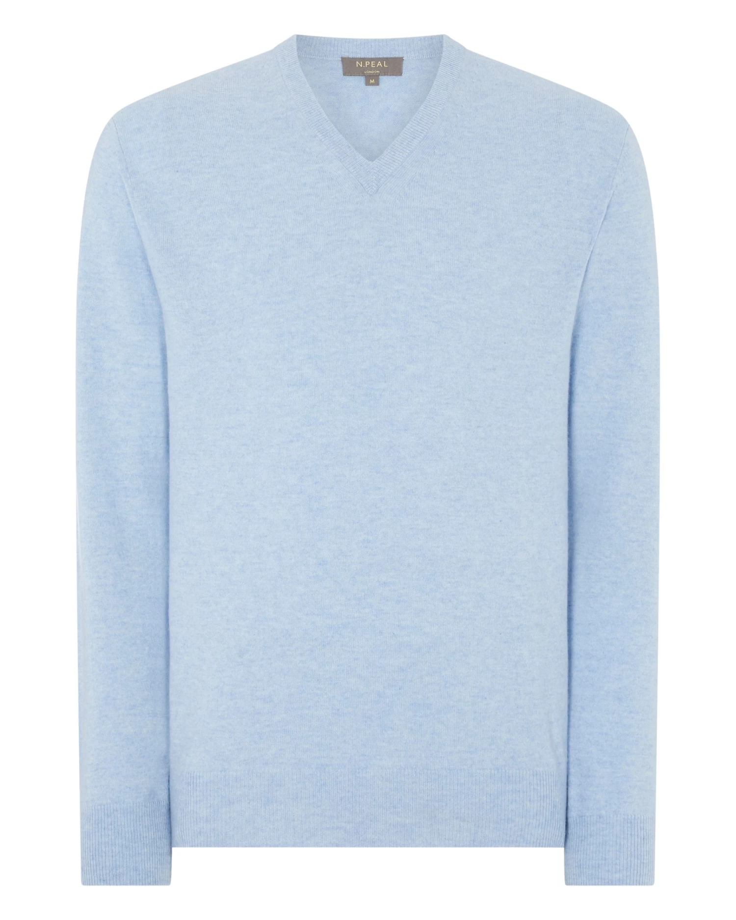 Men's Burlington V Neck Cashmere Jumper Cornflower Blue 4 Men's Burlington V Neck Cashmere Jumper Cornflower Blue - Image 2