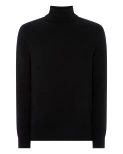 007 Classic Polo Neck Cashmere Jumper Black -Cozy Fashion Shop AW21 NPG000120JB BLK 2