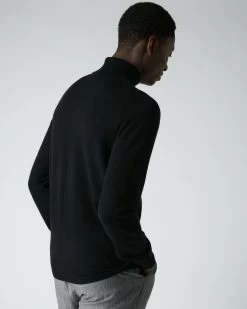 007 Classic Polo Neck Cashmere Jumper Black -Cozy Fashion Shop AW21 NPG000120JB BLK 4