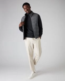 Men's Trafalgar Polo Neck Cashmere Jumper Dark Charcoal Grey -Cozy Fashion Shop AW21 NPG000120R DKC 3