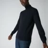 Men's Trafalgar Polo Neck Cashmere Jumper Navy Blue
