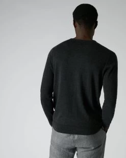 Men's Conduit Fine Gauge Cashmere Jumper Dark Charcoal Grey -Cozy Fashion Shop AW21 NPG000130R DKC 4