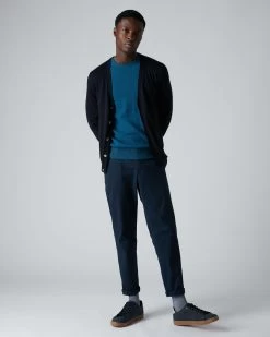 Men's Curzon Fine Gauge Cashmere Cardigan Navy Blue -Cozy Fashion Shop AW21 NPG000131R NVY 3