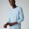 Men's Oxford Round Neck Cashmere Jumper Cornflower Blue
