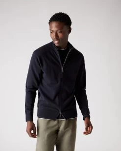 Men's Knightsbridge Full Zip Cashmere Jumper Navy Blue 11 Men's Knightsbridge Full Zip Cashmere Jumper Navy Blue -Cozy Fashion Shop AW21 NPG000192R N62 5