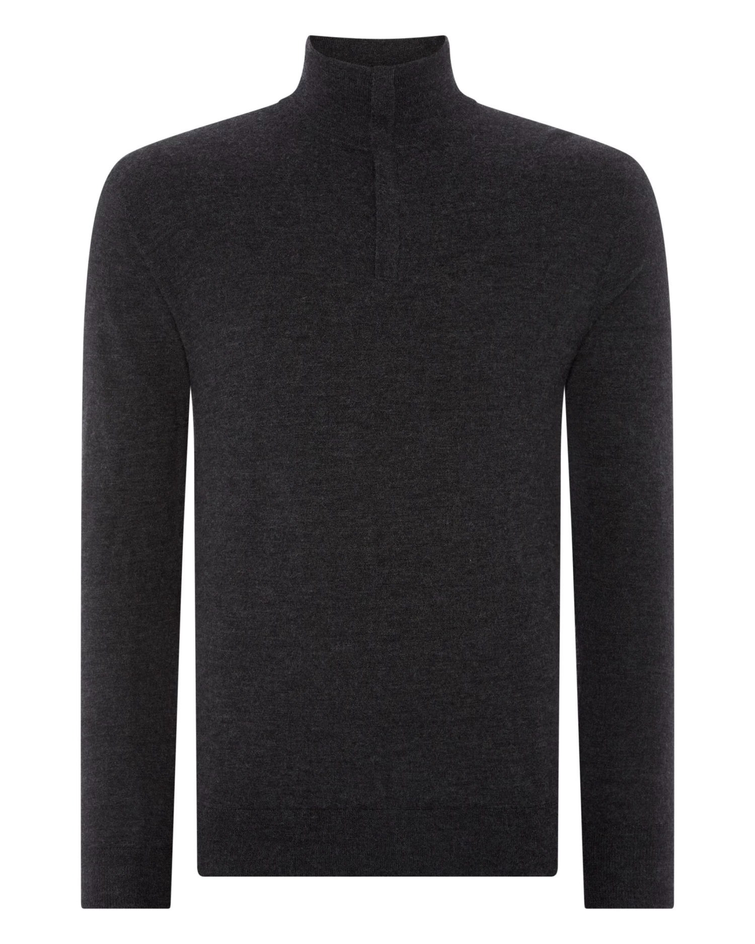 Men's Regent Fine Gauge Cashmere Half Zip Jumper Dark Charcoal Grey 4 Men's Regent Fine Gauge Cashmere Half Zip Jumper Dark Charcoal Grey - Image 2