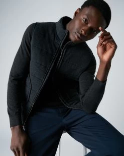 Men's Mall Quilted Cashmere Gilet Navy Blue -Cozy Fashion Shop AW21 NPG000219B NDC 5