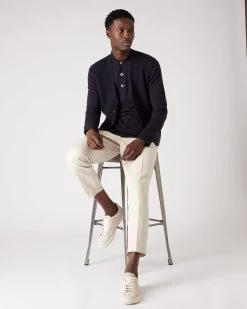 Men's Chelsea Cashmere Waistcoat Navy Blue -Cozy Fashion Shop AW21 NPG000221 N60 3