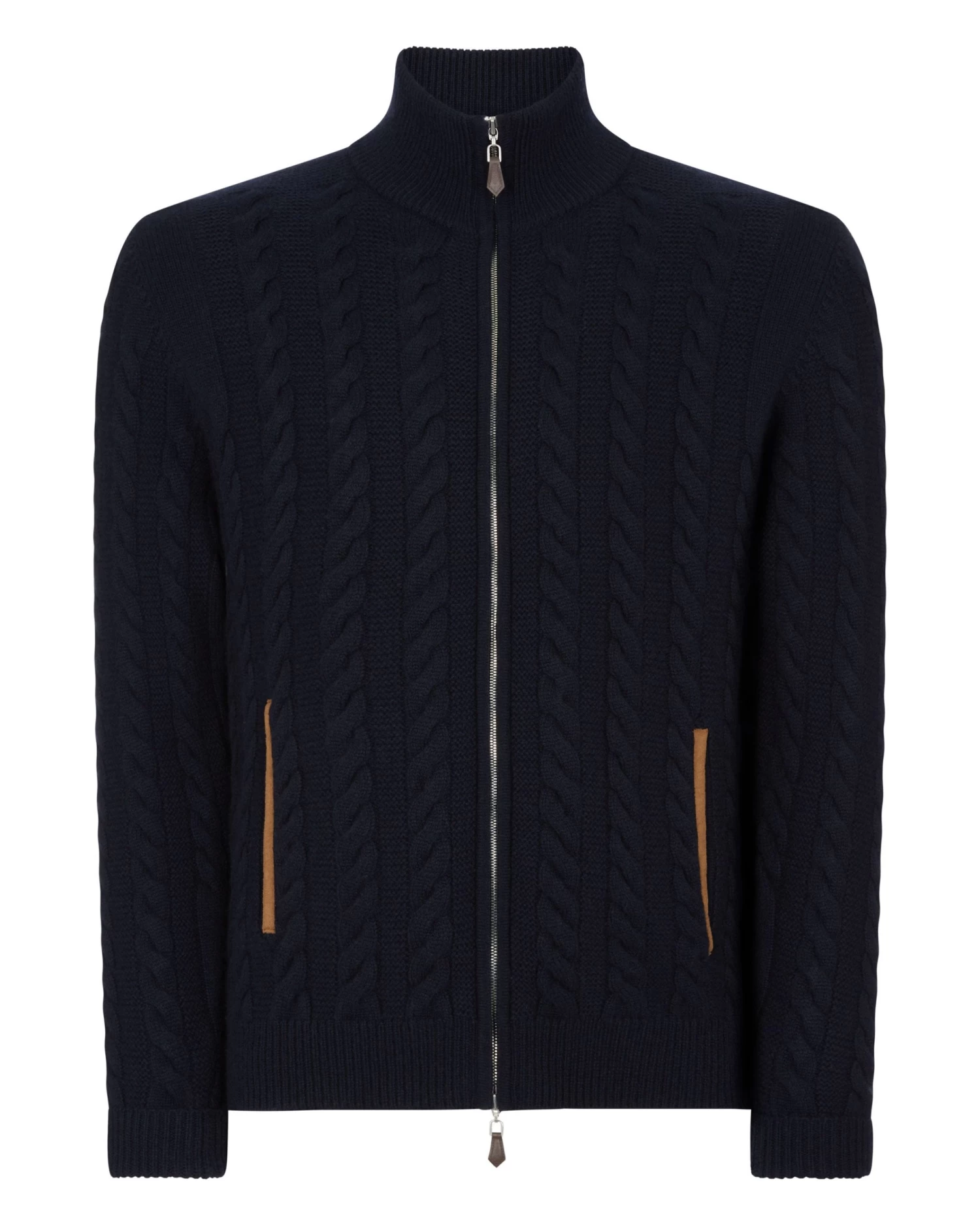 Men's Richmond Cable Cashmere Cardigan Navy Blue 4 Men's Richmond Cable Cashmere Cardigan Navy Blue - Image 2