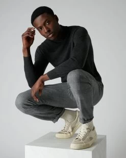 007 Fine Gauge Cashmere Mock Turtle Neck Jumper Dark Charcoal Grey 14 007 Fine Gauge Cashmere Mock Turtle Neck Jumper Dark Charcoal Grey -Cozy Fashion Shop AW21 NPG000300JB DKC 3