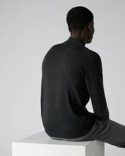 007 Fine Gauge Cashmere Mock Turtle Neck Jumper Dark Charcoal Grey 15 007 Fine Gauge Cashmere Mock Turtle Neck Jumper Dark Charcoal Grey -Cozy Fashion Shop AW21 NPG000300JB DKC 4