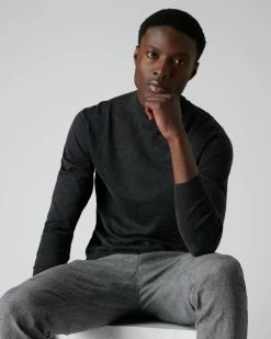 007 Fine Gauge Cashmere Mock Turtle Neck Jumper Dark Charcoal Grey 16 007 Fine Gauge Cashmere Mock Turtle Neck Jumper Dark Charcoal Grey -Cozy Fashion Shop AW21 NPG000300JB DKC 5