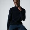 Men's Fine Gauge Cashmere Mock Turtle Neck Jumper Navy Blue -Cozy Fashion Shop AW21 NPG000300 NVY 5