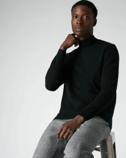 Men's Turtle Neck Cashmere Jumper Black