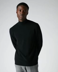 Men's Turtle Neck Cashmere Jumper Black -Cozy Fashion Shop AW21 NPG000450 BLK 5