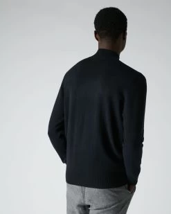 Men's Turtle Neck Cashmere Jumper Navy Blue -Cozy Fashion Shop AW21 NPG000450 NVY 4 1